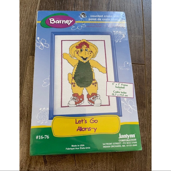 Barney Cross Stitch Vintage “BJ” 1997 - Picture 1 of 2